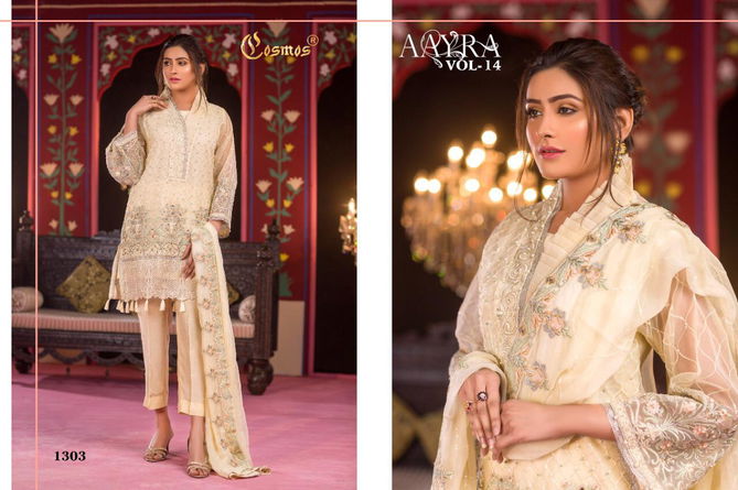 Cosmos Aayra 14 Georgette Festive Wear Embroidery Pakistani Salwar Kameez Collection